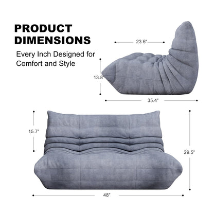 Snug Sofee Bean Bag Chairs for Adults, Bean Bag Sofa - Adult Size with Soft Waterproof Fabric for Living Room, Apartments, Reading Corner, Gaming, and Movie Venue (Gray)