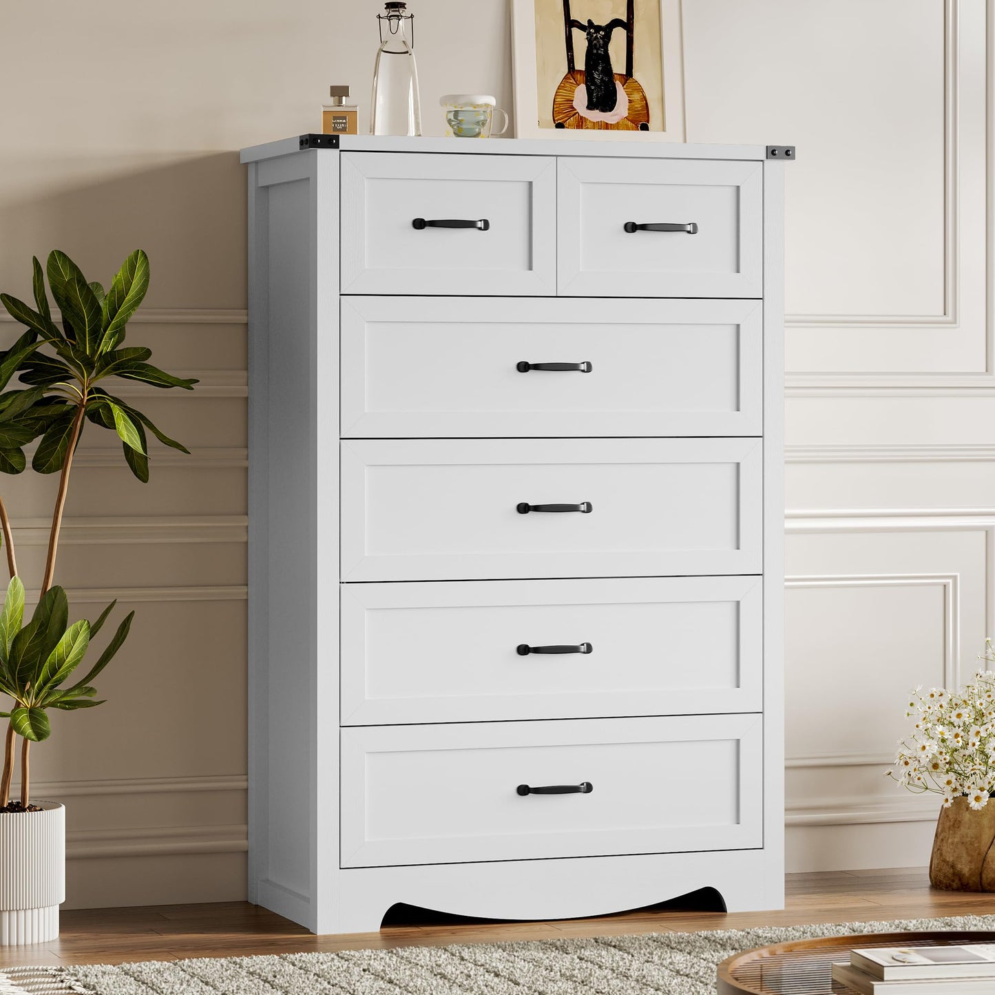 BORNOON 9-Drawer Dresser for Bedroom, Modern Wooden Chest of Drawers with Metal Handles, Anti-Tipping Design, Sturdy and Stable Storage Organizer for Living Room, Entryway, Home Office