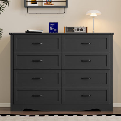 BORNOON 9-Drawer Dresser for Bedroom, Modern Wooden Chest of Drawers with Metal Handles, Anti-Tipping Design, Sturdy and Stable Storage Organizer for Living Room, Entryway, Home Office