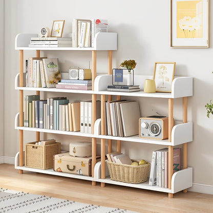 OSCHF 3-Tier Wooden Open Bookcase - Modern Display Bookshelf with Top Edge and Solid Wood Frame for Home and Office, Storage Cabinet, Oak