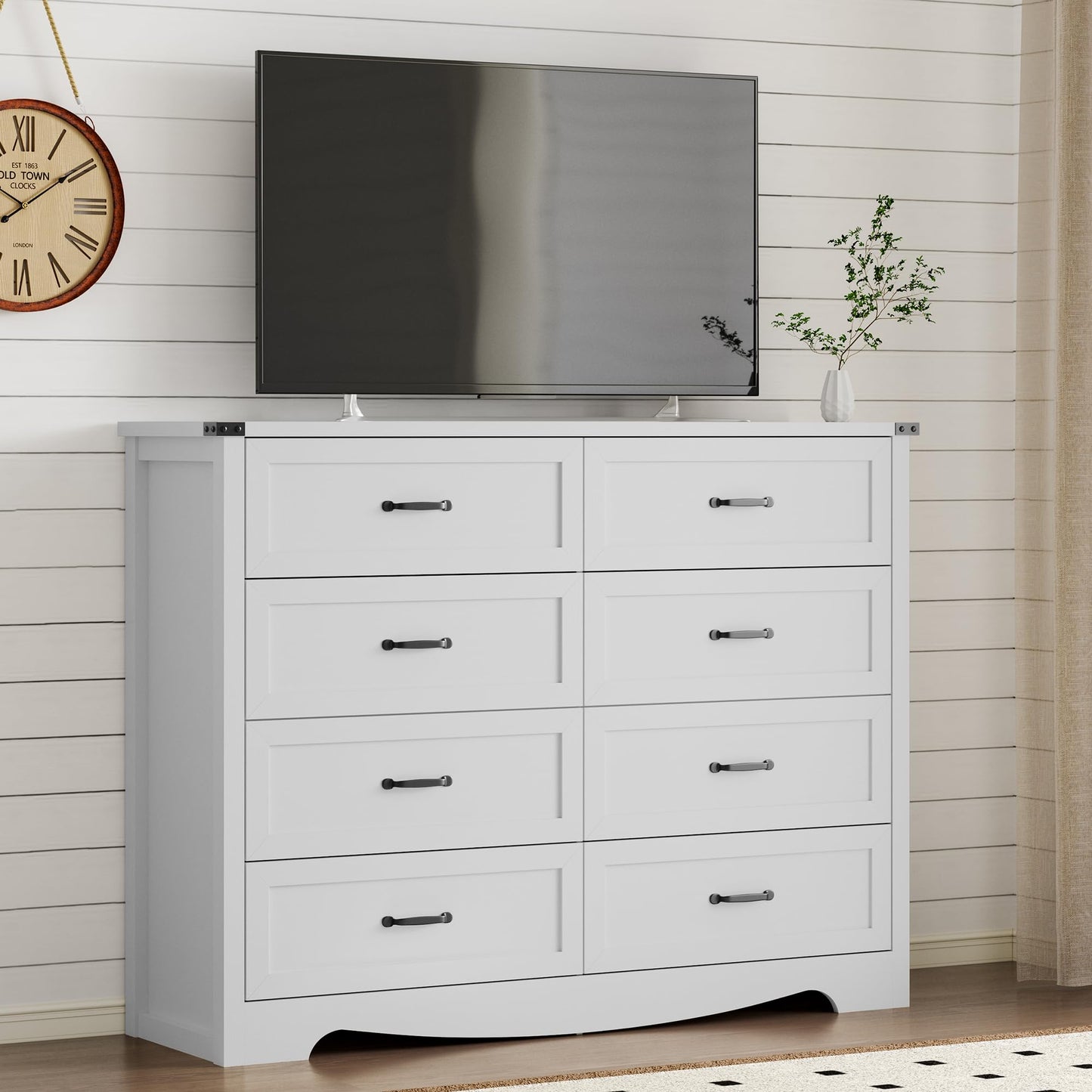 BORNOON 9-Drawer Dresser for Bedroom, Modern Wooden Chest of Drawers with Metal Handles, Anti-Tipping Design, Sturdy and Stable Storage Organizer for Living Room, Entryway, Home Office
