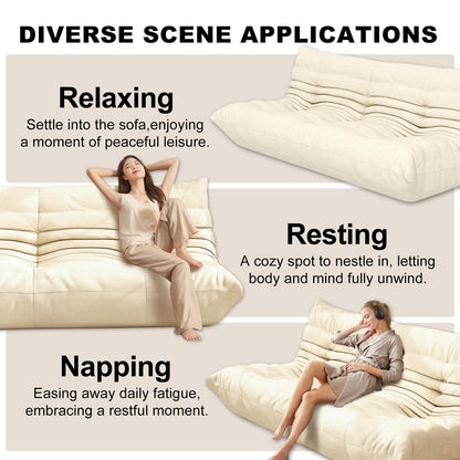 Snug Sofee Bean Bag Chairs for Adults, Bean Bag Sofa - Adult Size with Soft Waterproof Fabric for Living Room, Apartments, Reading Corner, Gaming, and Movie Venue (Gray)