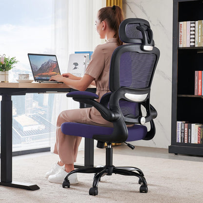 TRALT Office Chair Ergonomic Desk Chair, 330 LBS Home Mesh Office Desk Chairs with Wheels, Comfortable Gaming Chairs (White)