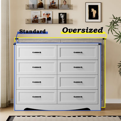 BORNOON 9-Drawer Dresser for Bedroom, Modern Wooden Chest of Drawers with Metal Handles, Anti-Tipping Design, Sturdy and Stable Storage Organizer for Living Room, Entryway, Home Office