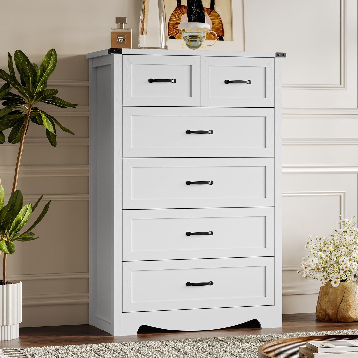BORNOON 9-Drawer Dresser for Bedroom, Modern Wooden Chest of Drawers with Metal Handles, Anti-Tipping Design, Sturdy and Stable Storage Organizer for Living Room, Entryway, Home Office