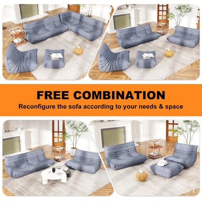 Snug Sofee Bean Bag Chairs for Adults, Bean Bag Sofa - Adult Size with Soft Waterproof Fabric for Living Room, Apartments, Reading Corner, Gaming, and Movie Venue (Gray)