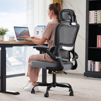 TRALT Office Chair Ergonomic Desk Chair, 330 LBS Home Mesh Office Desk Chairs with Wheels, Comfortable Gaming Chairs (White)