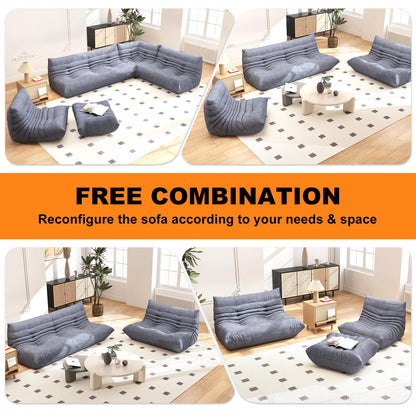 Snug Sofee Bean Bag Chairs for Adults, Bean Bag Sofa - Adult Size with Soft Waterproof Fabric for Living Room, Apartments, Reading Corner, Gaming, and Movie Venue (Gray)