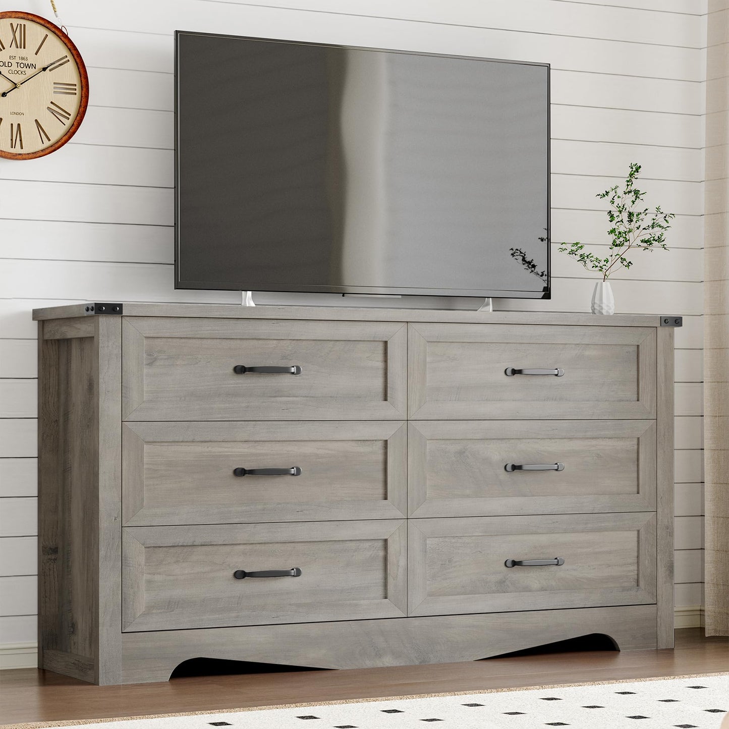 BORNOON 9-Drawer Dresser for Bedroom, Modern Wooden Chest of Drawers with Metal Handles, Anti-Tipping Design, Sturdy and Stable Storage Organizer for Living Room, Entryway, Home Office