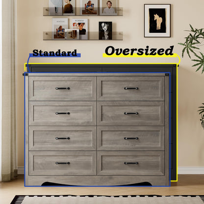 BORNOON 9-Drawer Dresser for Bedroom, Modern Wooden Chest of Drawers with Metal Handles, Anti-Tipping Design, Sturdy and Stable Storage Organizer for Living Room, Entryway, Home Office