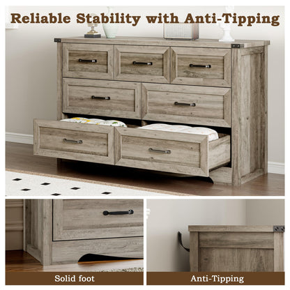 BORNOON 9-Drawer Dresser for Bedroom, Modern Wooden Chest of Drawers with Metal Handles, Anti-Tipping Design, Sturdy and Stable Storage Organizer for Living Room, Entryway, Home Office