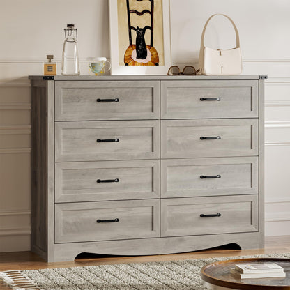 BORNOON 9-Drawer Dresser for Bedroom, Modern Wooden Chest of Drawers with Metal Handles, Anti-Tipping Design, Sturdy and Stable Storage Organizer for Living Room, Entryway, Home Office