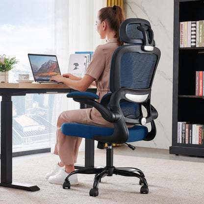 TRALT Office Chair Ergonomic Desk Chair, 330 LBS Home Mesh Office Desk Chairs with Wheels, Comfortable Gaming Chairs (White)