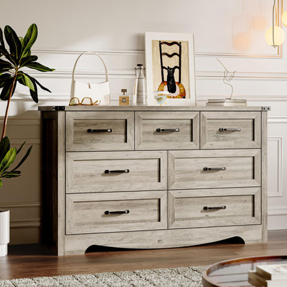BORNOON 9-Drawer Dresser for Bedroom, Modern Wooden Chest of Drawers with Metal Handles, Anti-Tipping Design, Sturdy and Stable Storage Organizer for Living Room, Entryway, Home Office
