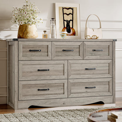 BORNOON 9-Drawer Dresser for Bedroom, Modern Wooden Chest of Drawers with Metal Handles, Anti-Tipping Design, Sturdy and Stable Storage Organizer for Living Room, Entryway, Home Office